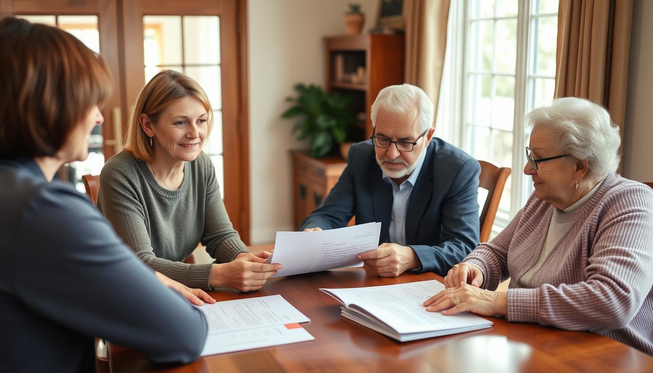 Family meeting with in-home care coordinator in Framingham MA